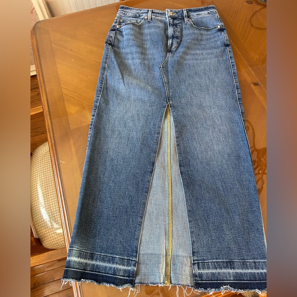 Express Blue Denim Maxi Skirt